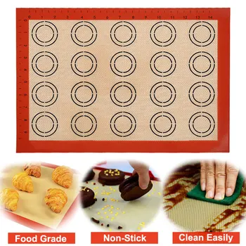 

Non-Stick Silicone Baking Mat Pad Sheet Baking Pastry Tools Rolling Dough Mat Large Size for Cake Cookie Macaron