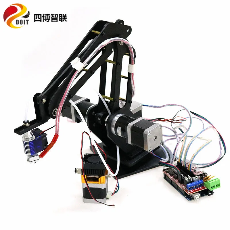 SZDOIT CNC 3-Axis Robot Arm Kit 3DOF RC Robotic Model 3D Printing Laser Engraving Assembled with Control kit Motors for Arduino