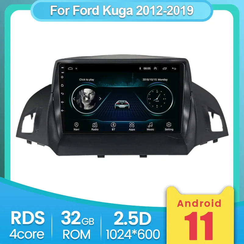 Автомагнитола 2 Din + 32 ГБ Android IPS для Ford Kuga Escape 2013 2014 2016 мультимедийный