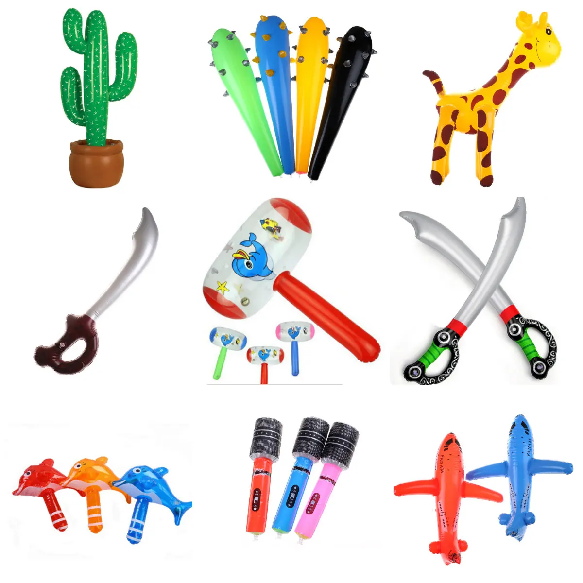 

Cartoon Deer/Cactus/ Giraffe Animal Balloon PVC Anime Inflatable Swords Children Toy 1pc Infaltable Outdoor Kids Garden Yard Toy