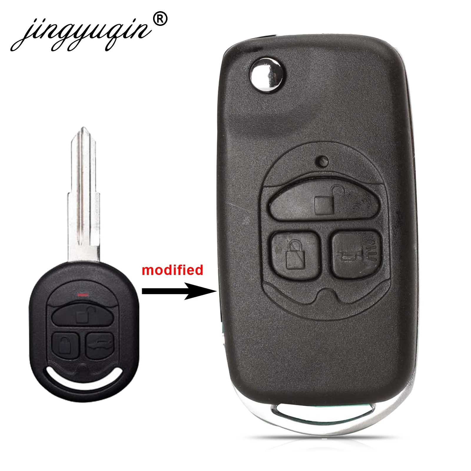 

jingyuqin Modified Folding Remote Key Shell For Chevrolet Buick Excelle 2005-2018 HRV 3 Buttons Car Key Shell Cover Case