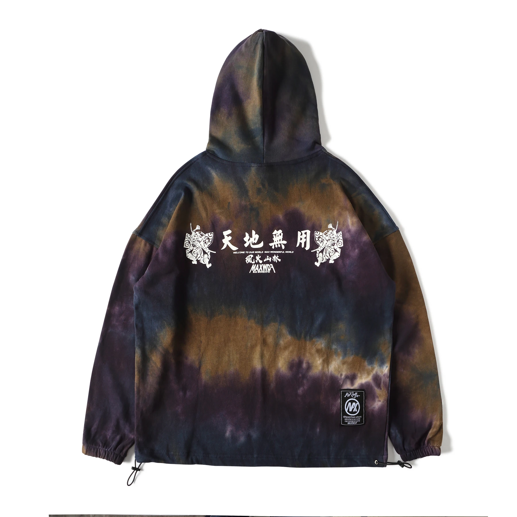 OSCN7 High Street цветные толстовки с защитой для мужчин брендовая одежда зимняя Японская уличная хараджуку свитшот с капюшоном для мужчин s B0475 - Цвет: Черный