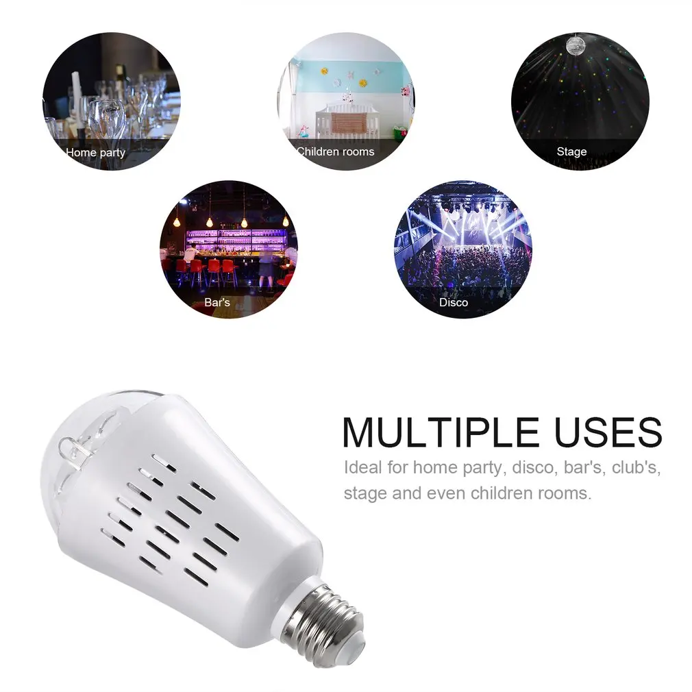 ICOCO E26 4W LED Projector Bulb Light Auto Rotating Stage Effect Lamp for Party Christmas Christmas Festival Bar KTV Decor New