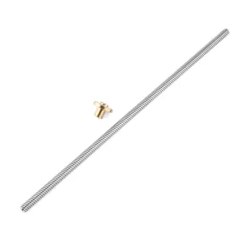 

T8 Lead Screw for RepRap 3D Printers Parts Trapezoidal Screw Copper Nuts Leadscrew Part Length 250mm 300mm 350mm 400mm 500mm