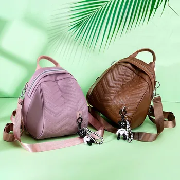 

The new women's fashion backpacks are multi-colored and optional pu leather academy style schoolbag travel trend