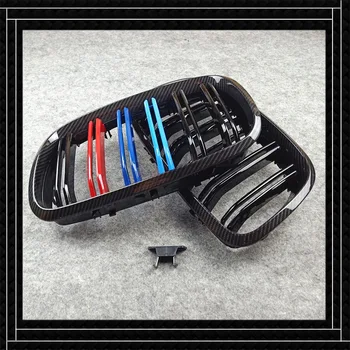 

2 piece For X5 X6 F15 F16 Grill Grille Guard ABS material Carbon look Replacement Car grille 2014-2018