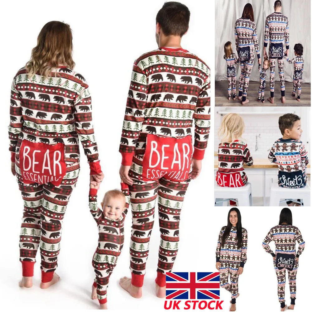 Family Matching Adult Kids Striped Christmas Pyjamas Nightwear Pajamas PJs Sets