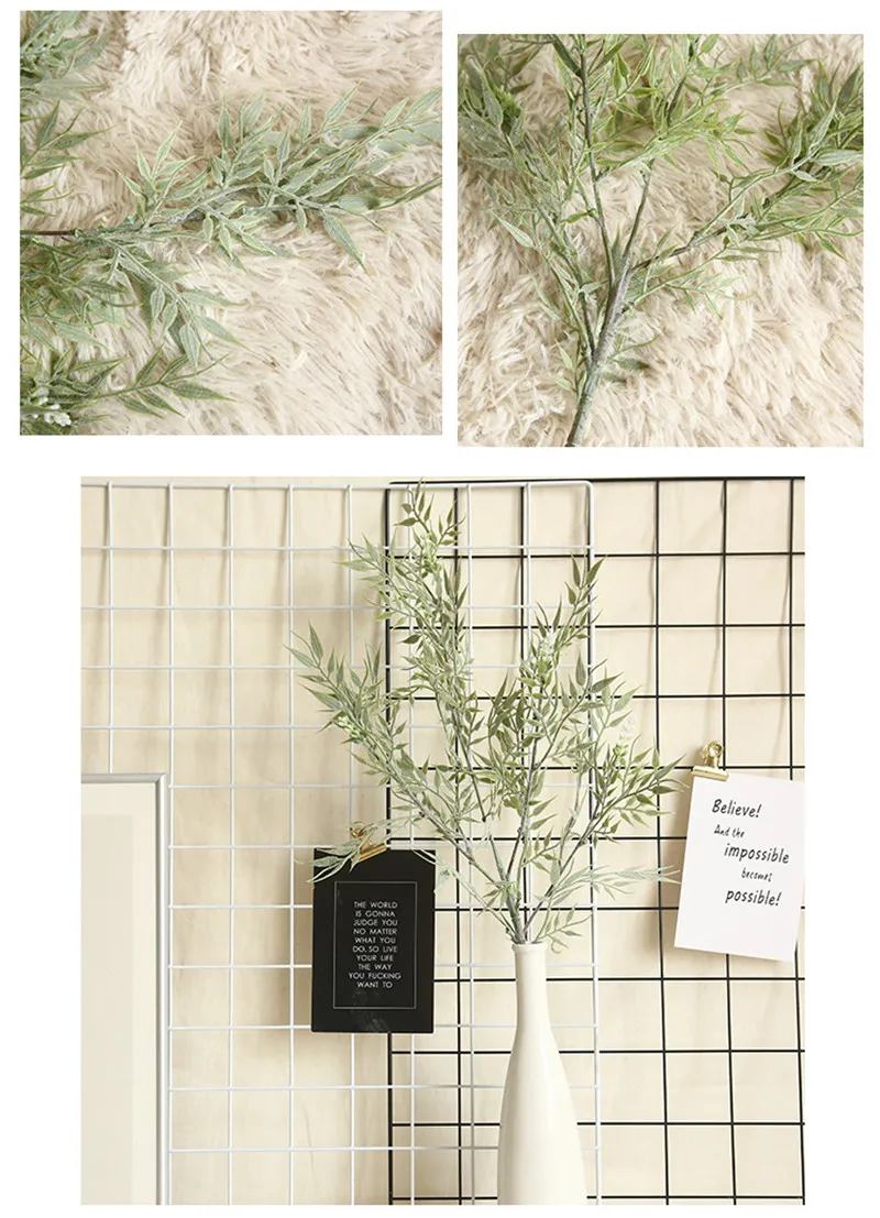 Artificial Bamboo Leaf Soft Rubber Decorative Grass Plant for Home Decoration Wedding Plant Wall