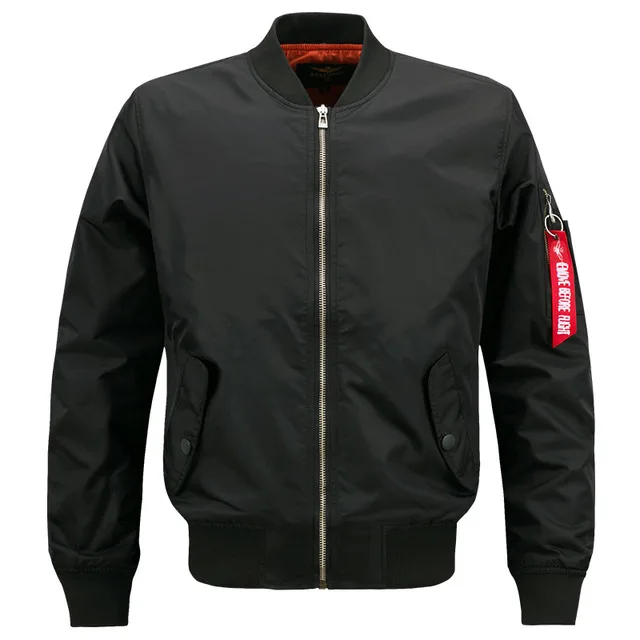 Мужская спортивная куртка с воротником-стойкой для боулинга, бейсбольная рубашка пилота ВВС, тактическая одежда, куртка для бадминтона, спортивная одежда, хлопковое пальто - Цвет: black