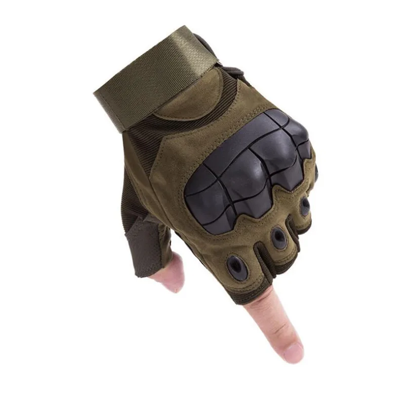 Военные тактические перчатки с половинными пальцами резиновые с твердыми костяшками армейские перчатки для страйкбола Пейнтбол Стрельба Мотоцикл Велоспорт охота - Цвет: as pic