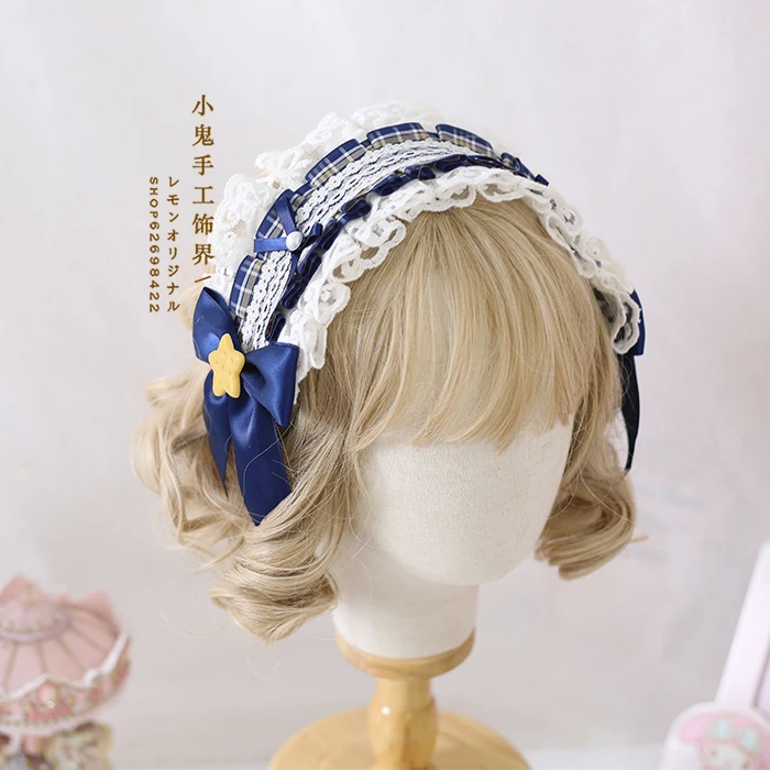

Lolita Hair Band Coffee Dark Red Dessert Cookie Hair Accessories Strawberry Lolita Lace Hair Band KC Soft Sister