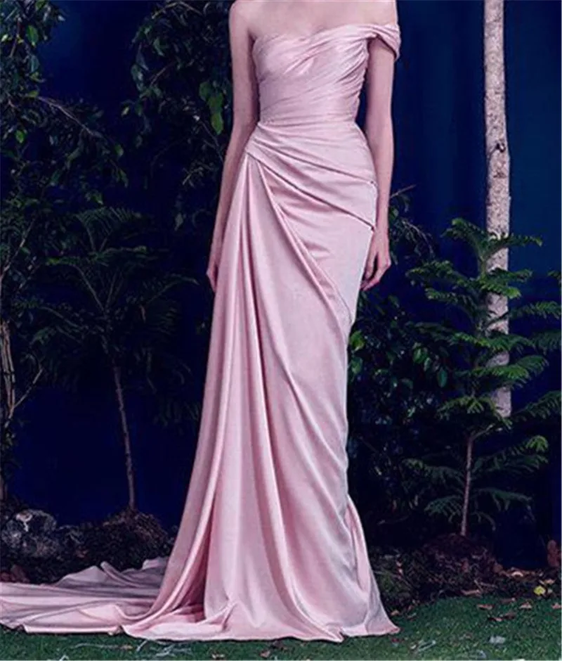Vestidos de gala сексуальные без бретелек атласные вечерние платья Длинные элегантные плиссированные на заказ сделать асимметричные вечерние платья без рукавов