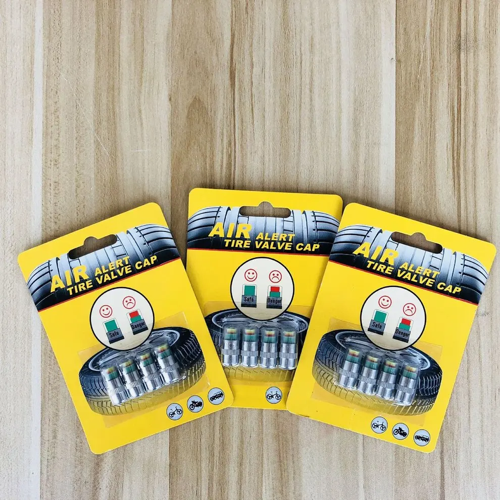 

4 Pcs Car Auto Tire Monitor Valve Dust Cap Pressure Indicator Sensor Eye Alert
