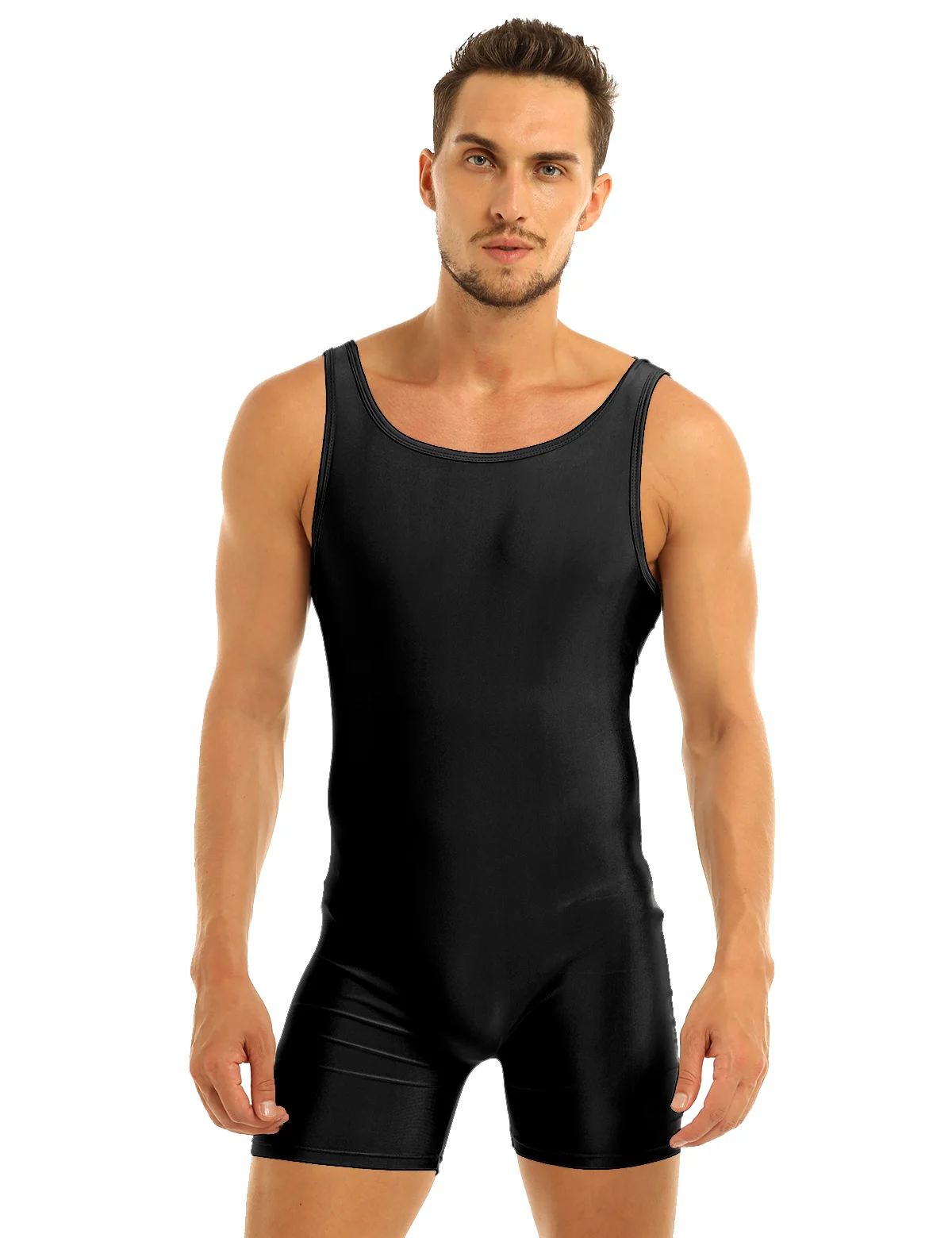 Mens One-Piece Workout Bodysuit Sleeveless Stretchy Spandex Dance Exercise Biketard Unitard Gym Yoga Wrestling Leotard Nightwear men bodysuits