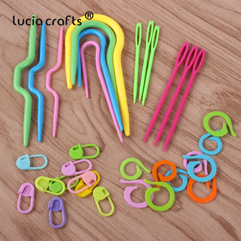 Mixed Set 53pcs 1 набор пластиковых u-образных игл, зажим для вязания крючком, набор инструментов для рукоделия, инструмент для вышивки крестом, аксессуары для шитья 089204 - Цвет: Mixed Set 53pcs