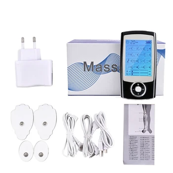 

16 Modes Dual Output Body Massage Therapy Electric EMS Muscle Stimulator Unit Pulse Physiotherapy Massager Health Care Tool