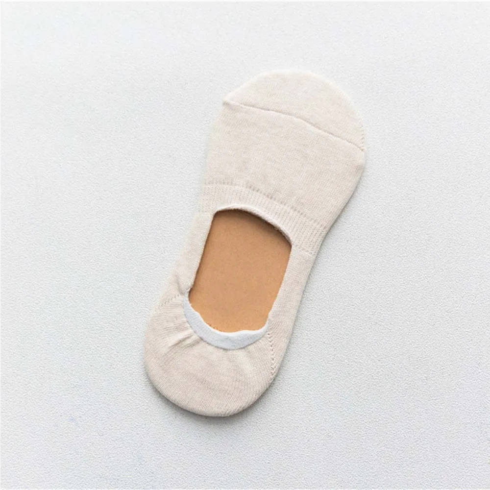 Spring summe Casual cotton women socks Solid Color socks Slippers no slip socks super sweet loafer invisible socks for christmas - Цвет: Белый