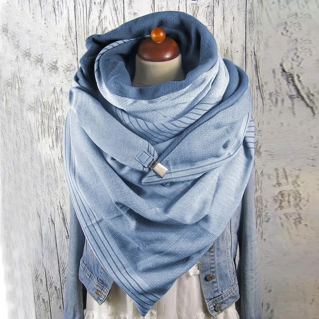 Женские шарфы из хлопка, малайзийский теплый шарф-тюрбан на пуговицах, модные однотонные шарфы в горошек, мягкие повседневные шарфы-шали