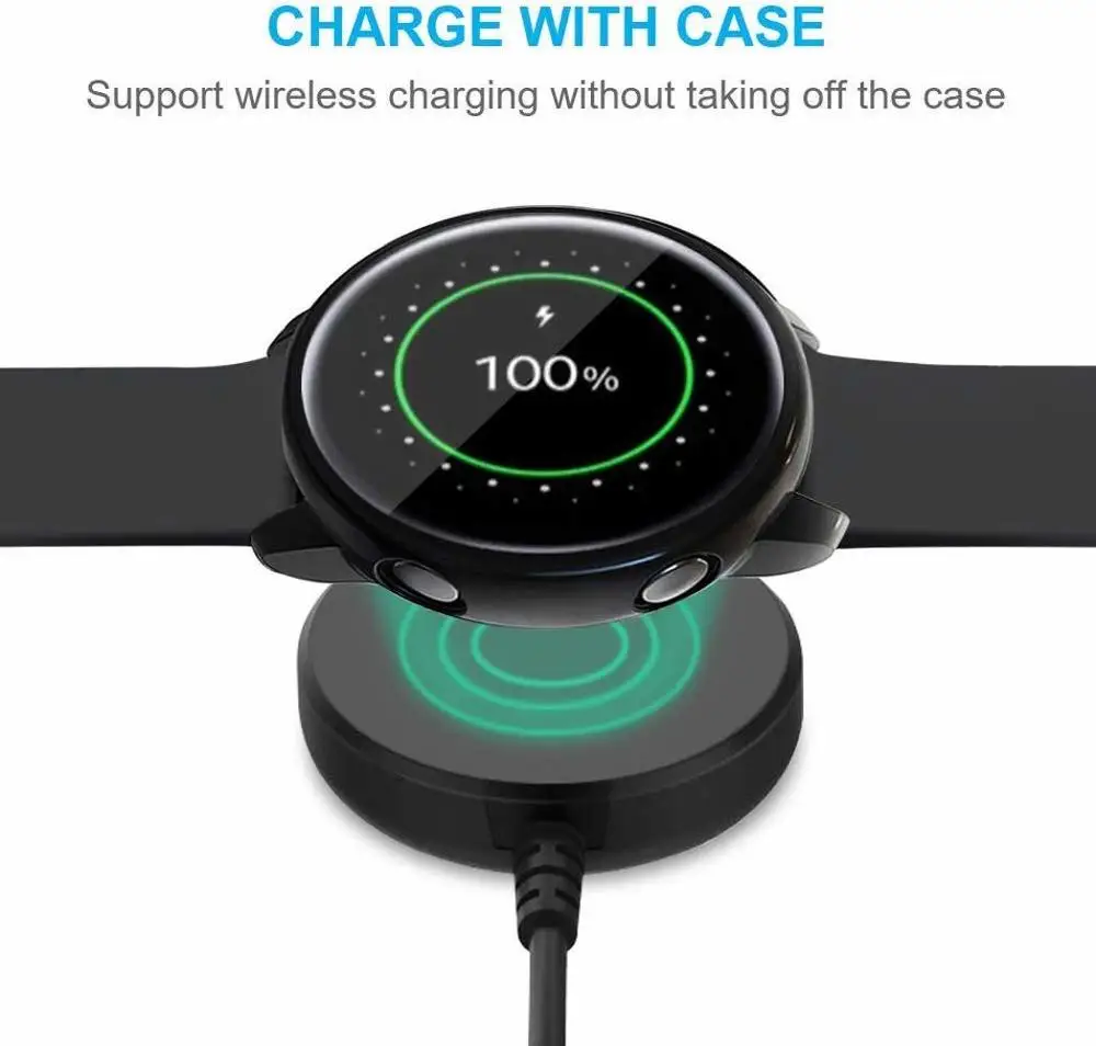 9D защита экрана+ чехол для samsung Galaxy Watch Active 2 40 мм 44 мм бампер HD полное покрытие Защитная крышка Coque Active2