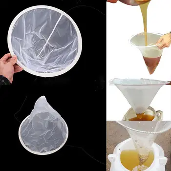 

1PCS Mesh Nylon Cone-shape Honey Strainer Filter Fiber Net Single Layer White Purifier Apiary Equipment Beekeeping Tools