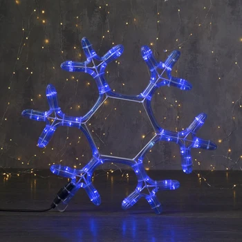 Duralight Figuur "Sneeuwvlok" 39X39 Cm, 72/12 Led, 220V, blauw-Wit 2315078 Garland Voor Home Home Decor Decoratie