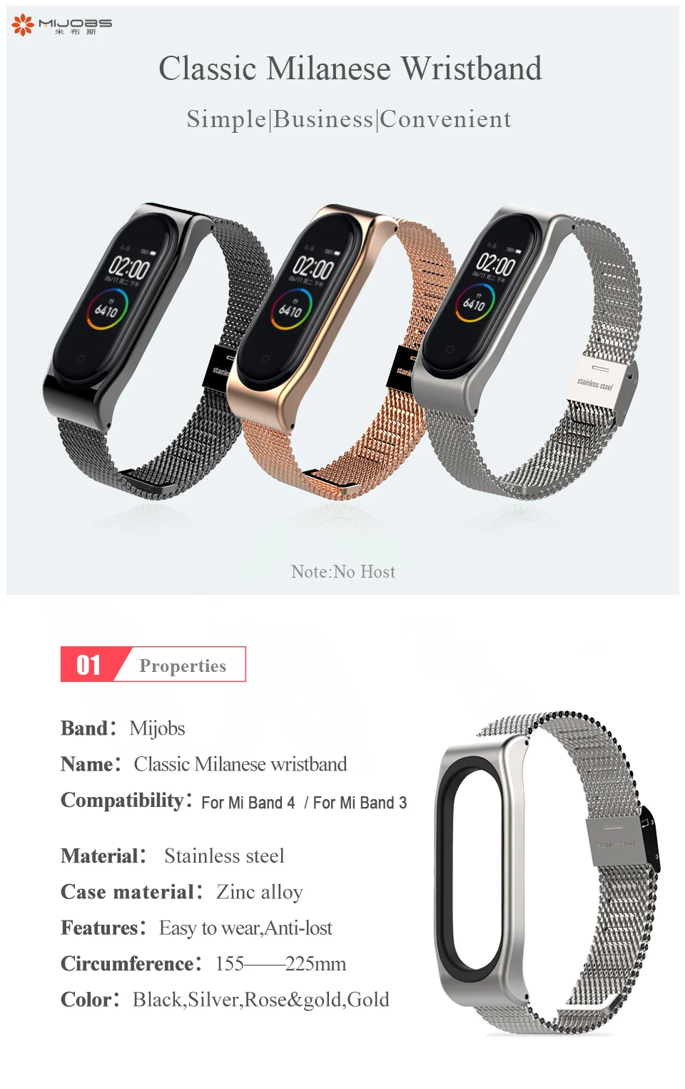 Для Xiaomi mi Band 4 металлический ремешок Безвинтовой из нержавеющей стали для Xiaomi mi band 4 NFC браслет металлический сменный ремешок для mi 4