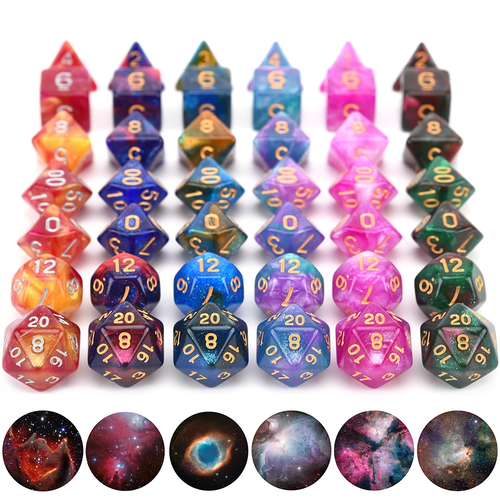 Новая Туманность игральные кости DnD набор с чёрный мешок с кулиской для DnD MTG Настольный RPGs игры