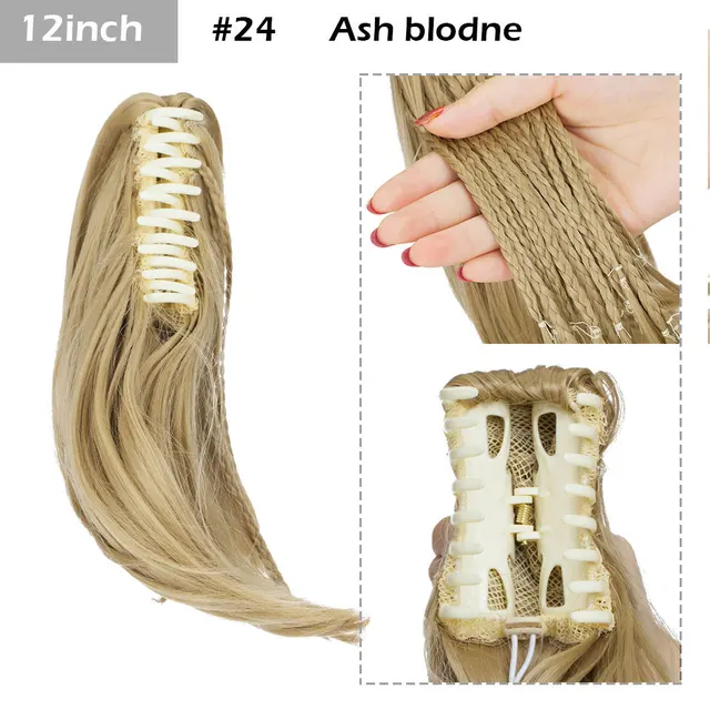 S-noilite Syntheitc Big Grab Ponytail Hair Extension Claw Clip In Ponytail Extension Hair Fake Hairpiece For Women Daily Party 12-1433