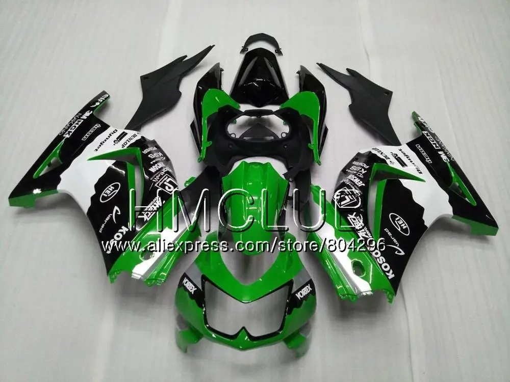 Средства ухода за кожей для KAWASAKI NINJA EX250 ZX250R 2008 2009 2010 2011 2012 9JK. 0 ZX 250R ZX-250R EX 250 08 09, 10, 11, 12, Обтекатели цвета: зеленый, черный - Цвет: No. 20