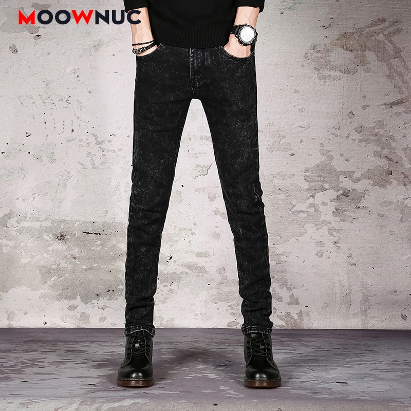 Sweatpants Streetwear Hip Hop Elastic Jeans For Men Denim Trousers Jeans Casual Pants Autumn Male Solid Slim Designer Straight