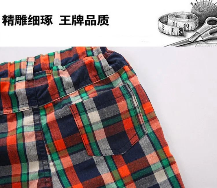 Детская одежда; летние шорты для мальчиков; Новинка года; стильные популярные брюки; тонкие бриджи в клетку