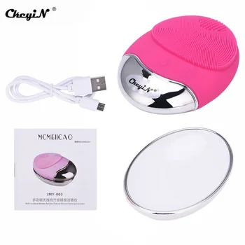 

CkeyiN Electric Ultrasonic Vibration Facial Cleansing Brush Remove Blackhead Pore Cleanser Bamboo-Carbon Silicone Face Massager