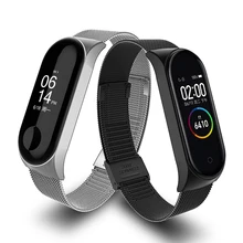 Bracelet Strap For Mi Band 3 Metal Stainless Steel Bracelet Wristbands miband Replacement Accessories For Xiaomi Mi Band 4 Black