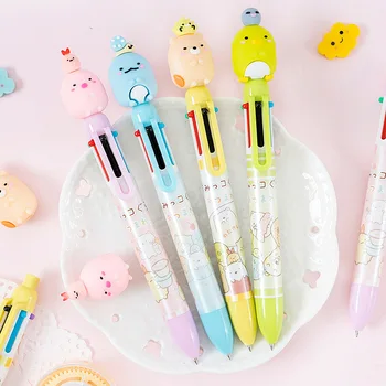 

1PC 6 Colors In 1 Ballpoint Pens Cute Sumikko Pens Kawaii Multicolor Ball Pens For Kids Gift School Office Supplies Stationery
