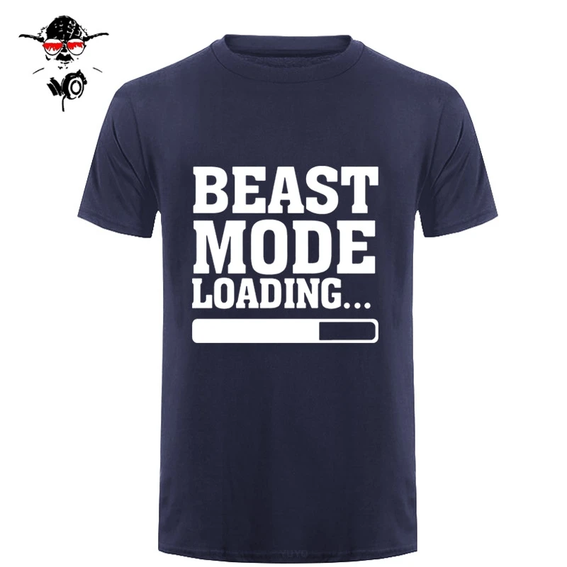 Мужская футболка с надписью BEAST MODE LOADING Новая Модная хлопковая короткими рукавами