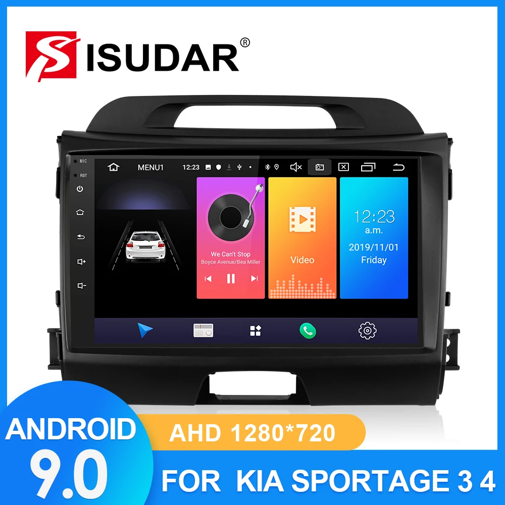 ISUDAR Автомагнитола для KIA/Sportage 2010 2011 2012- 2 din Android 9 Авторадио Мультимедиа gps DVR камера ram 2GB rom 32GB USB