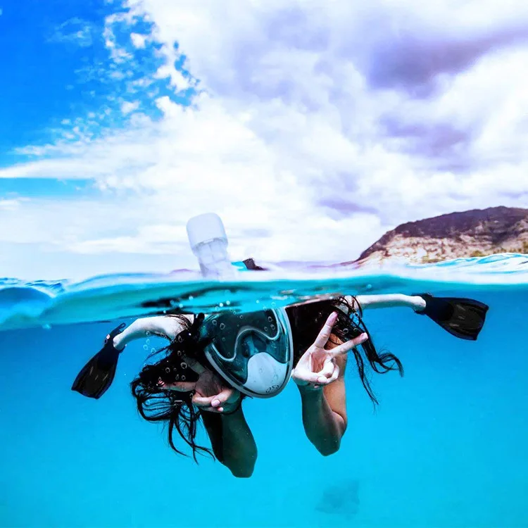 Съемная силиконовая маска для подводного плавания GoPro, маска для дайвинга, более широкий вид и защита от ультрафиолета, маска для дайвинга с лягушкой для Gopro