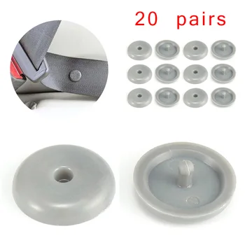 

New Arrival High Quality 20 Pairs Seat Belt Button Buckle Stop - Universal Fit Stopper Kit Gray Durable And Practical