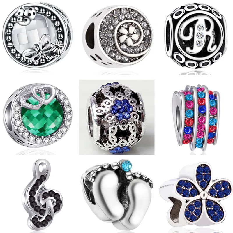 Женские браслеты Пандора в стиле панк из сплава с изображением совы звезд цветов