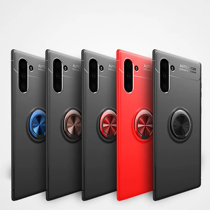 Магнитный чехол для телефона samsung Galaxy S8, S9, S10E, Note10, A20, A40, J6, Plus, мягкий ТПУ противоударный чехол на заднюю панель с кольцевым кронштейном