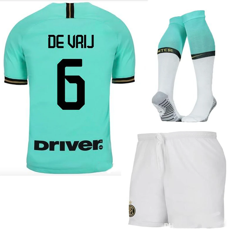 Комплект для взрослых «Inter Milan», футболка для футбола «LUKAKU NAINGGOLAN home Out 19 20», комплект для взрослых+ носки, футболка для футбола - Цвет: away