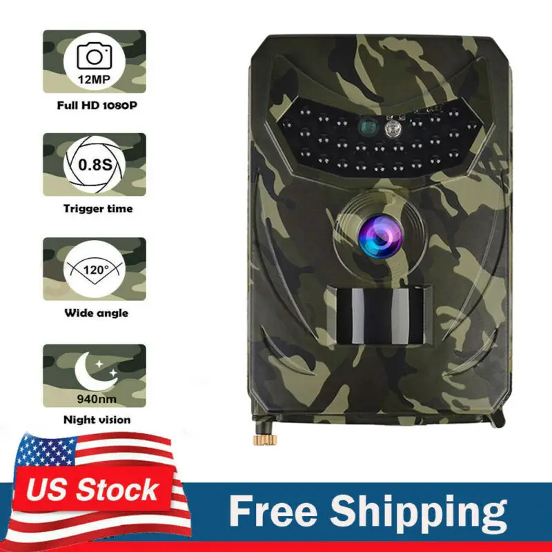 

12MP HD 1080P Hunting Trail Camera Video Wildlife Scouting IR Night Vision Cam