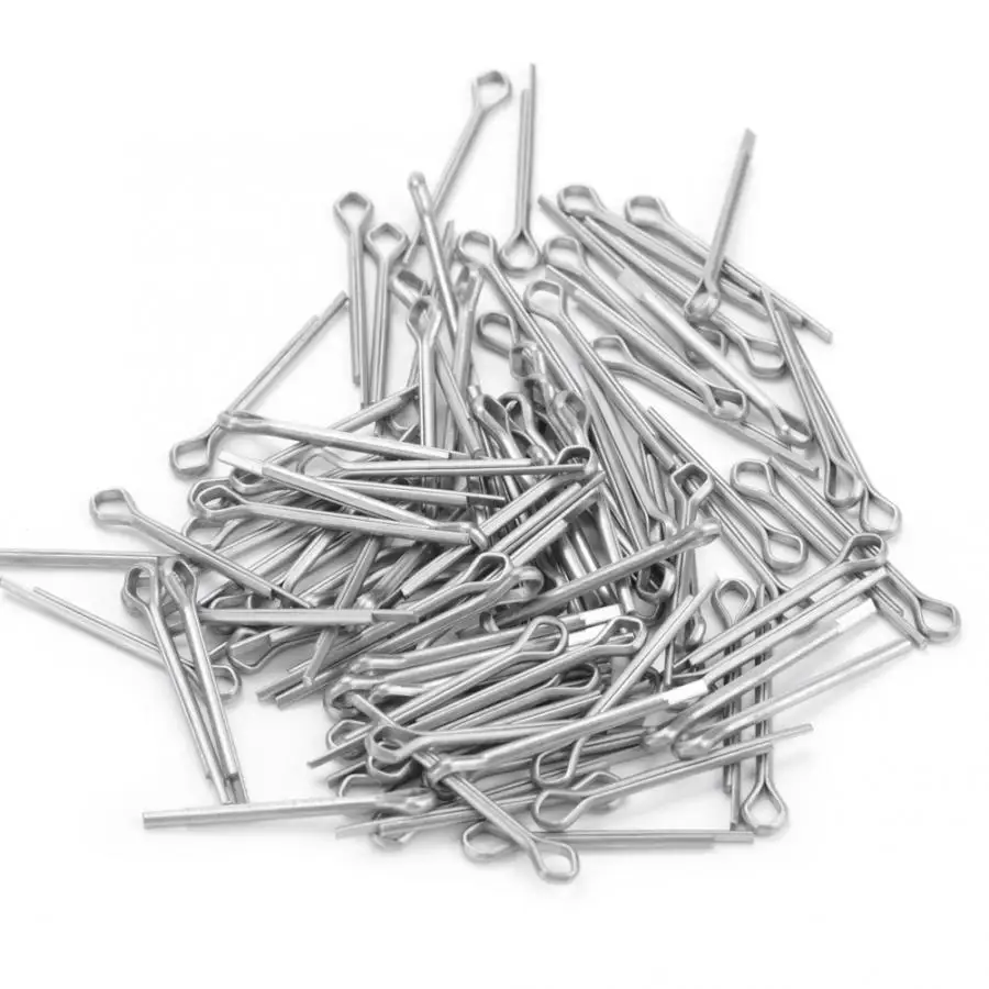 50pcs 4mm GB Standard Stainless Steel Pin Galvanization Cotter Pin Hardware Assortment Bolt Splitpin Set Roll Pin Assortment