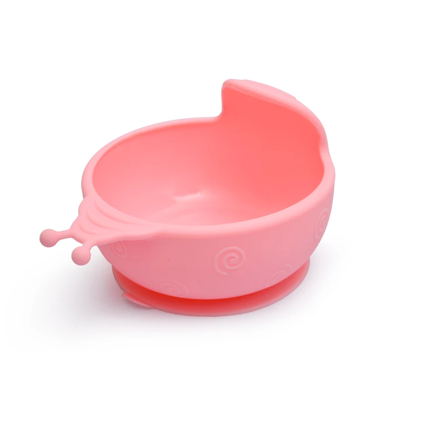 pink Aby/Детская миска, устойчивая к осколкам, нескользящая, детская, пищевая, силиконовая, для детского питания, тренировочная миска, 3 цвета на выбор - Цвет: pink