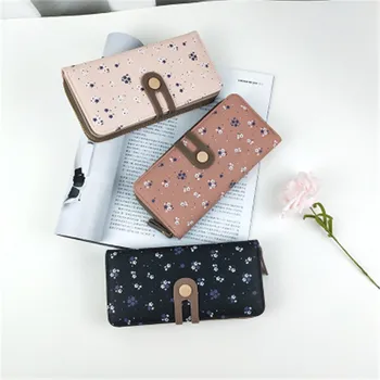 

Long Korean Version Of The Small Fresh Wallet Zipper Printing Multifunctional Large Capacity Organ Card Bag Ladies Wallet