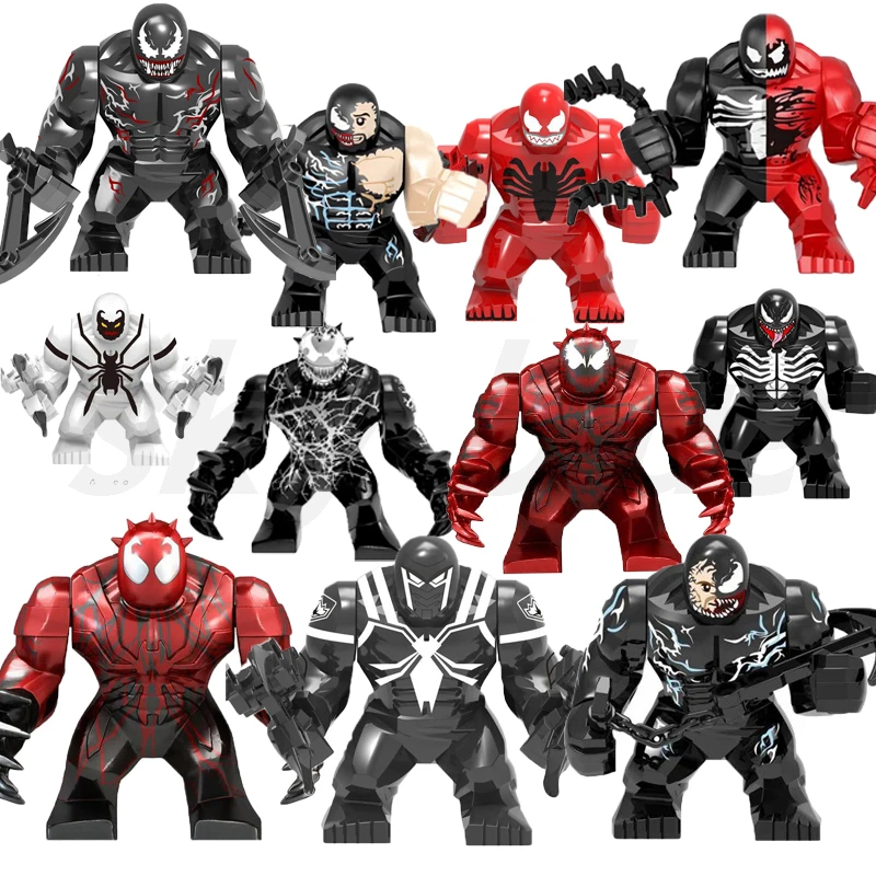 Marvel Superhero Large Size Iron Man With Gauntlets Hulk Thanos Dangerous Venom Spiderman Doll Building Blocks Children's Toys | Игрушки