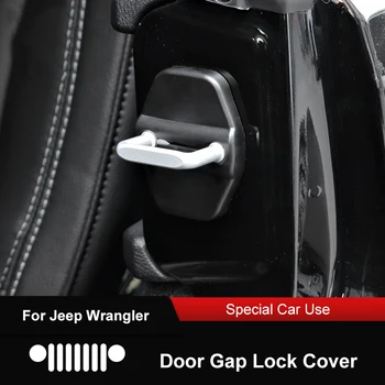 

4pcs Car Door Lock Protective Cover Car Styling Interior Protection Black Fit For Wrangler JL 2018 2019 Interior Accessories