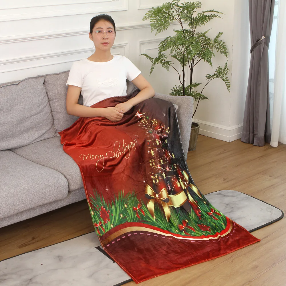 OUNEED, рождественские одеяла из фланелевой ткани, одеяло для дивана, кровати, 130x150 см, милое постельное одеяло, теплое одеяло, зимнее, европейский стиль#45