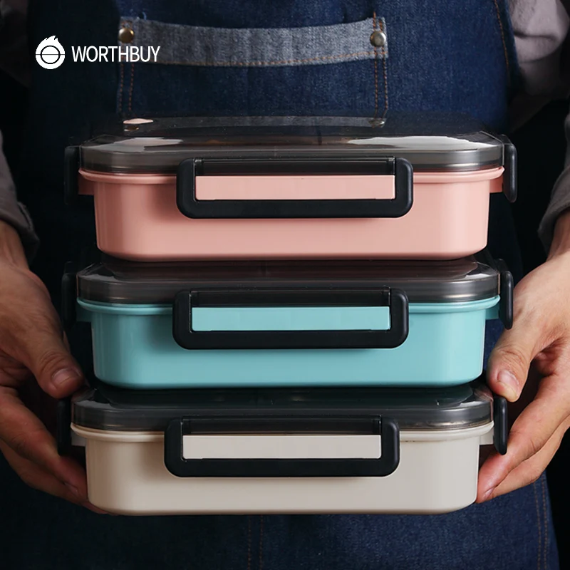 WORTHBUY японский детский Ланч-бокс герметичный Bento box 304 контейнер для еды из нержавеющей стали для детей школьная коробка для еды