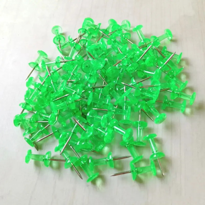 200 Clear Plastic Push Pins Decorative Colored Map Thumb Tacks with Steel for Bulletin Cork Board and DIY Craft Home Office Use